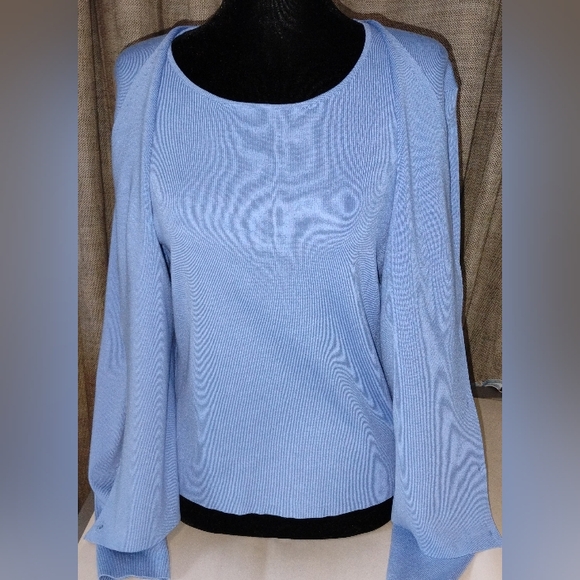 Charter Club Silk Blend Cardigan Sweater 2 Piece Set Petite Medium - Picture 8 of 14